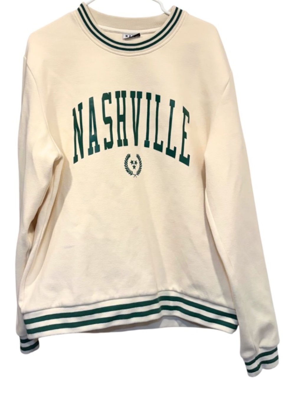 Collegiate-style Nashville crewneck sweatshirt